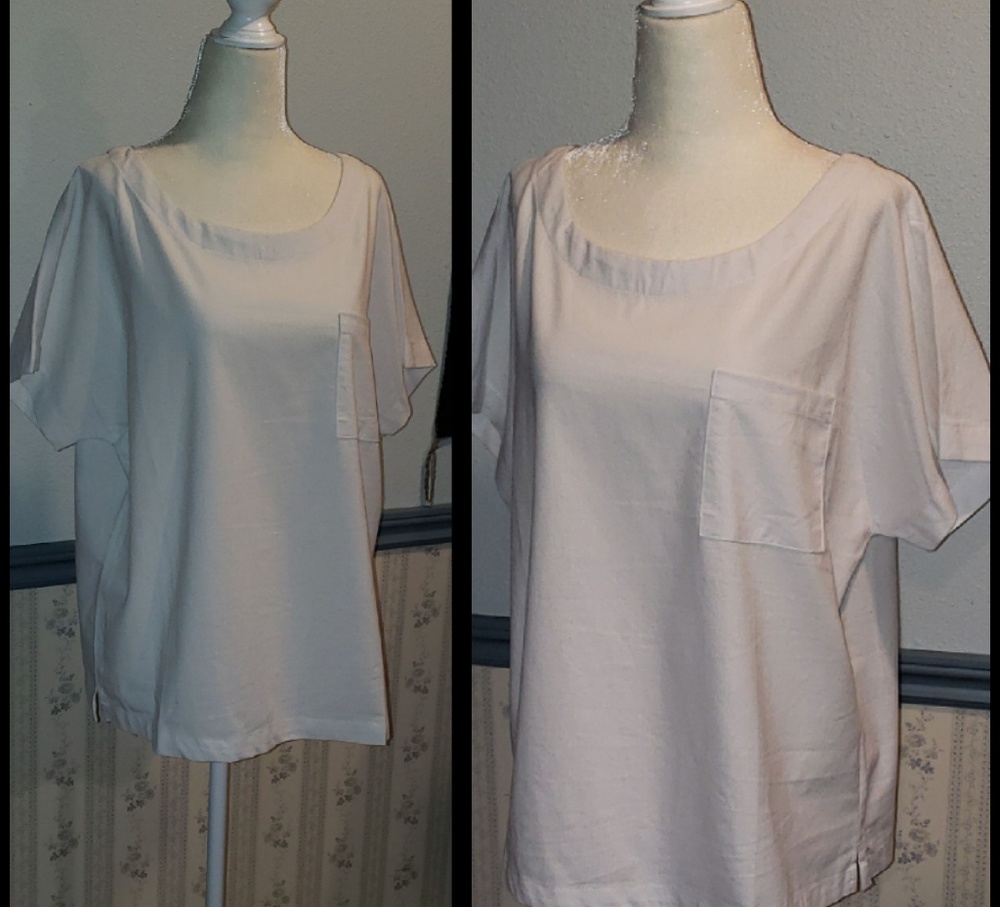 NWT  LINEN LUX linen short sleeve Top Shirt XL